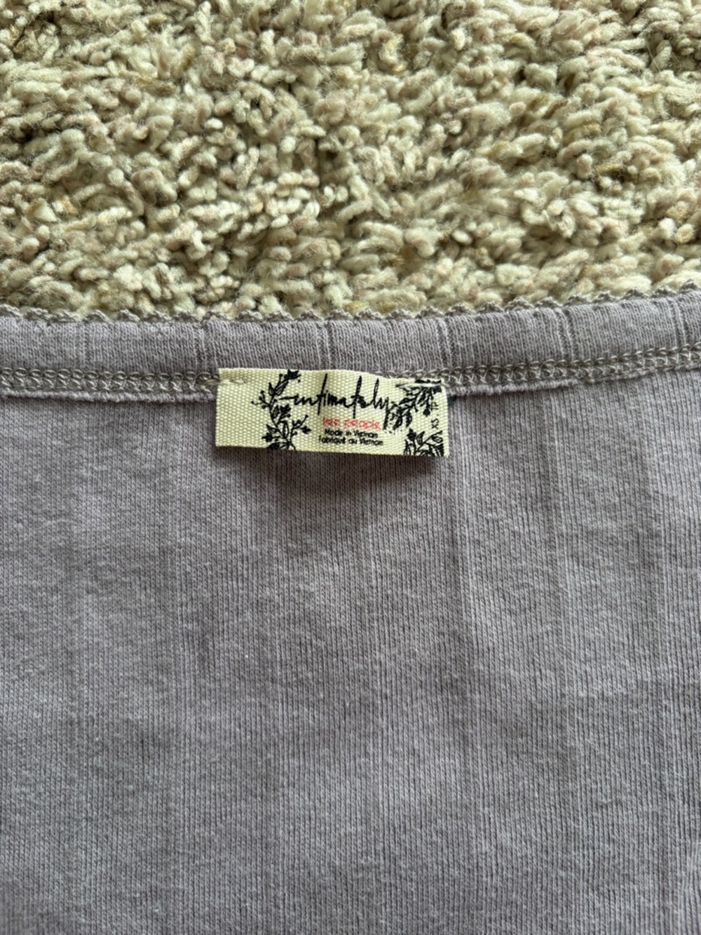 Free People Scoop-Neck Short Sleeve Top - Purple - Picture 2 of 3